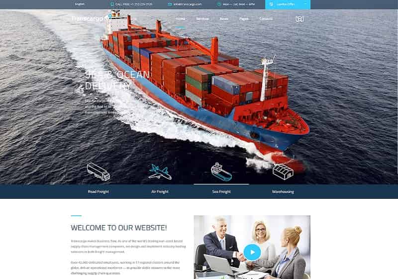 Cargo Logistics WordPress theme 